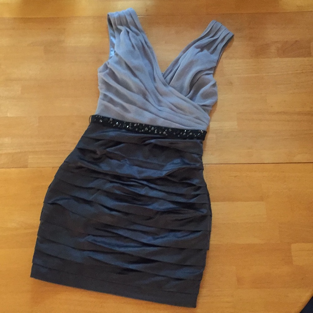 Express Light and Dark Gray Bodycon Mini Dress
